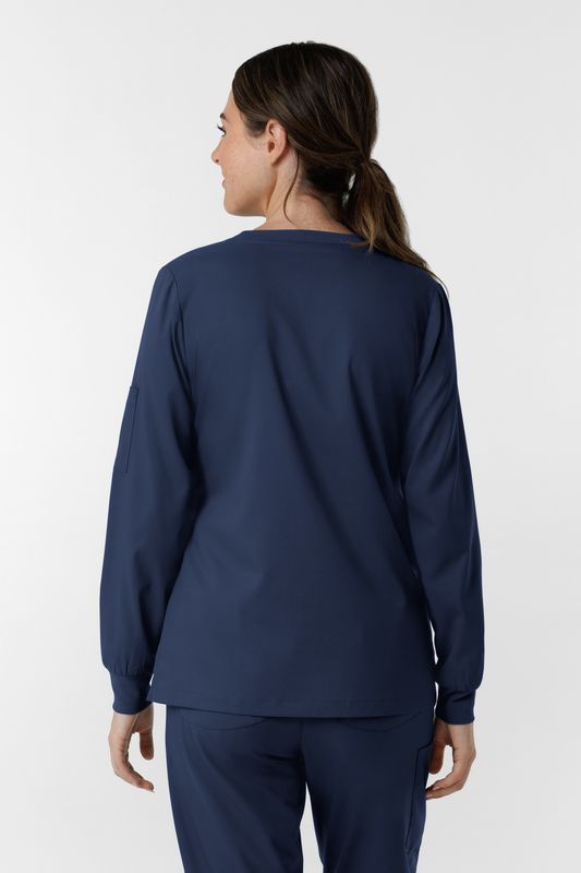 Casacca donna 6551 girocollo manica lunga navy blue