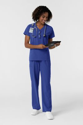 Casacca donna 6180 scollo a V - blu galattico