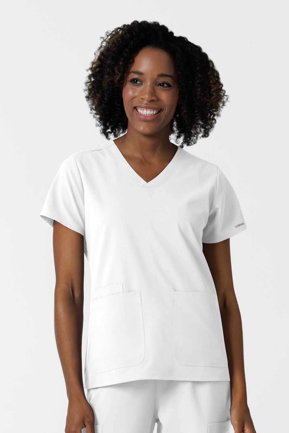 Casacca donna 6180 scollo a V - bianco