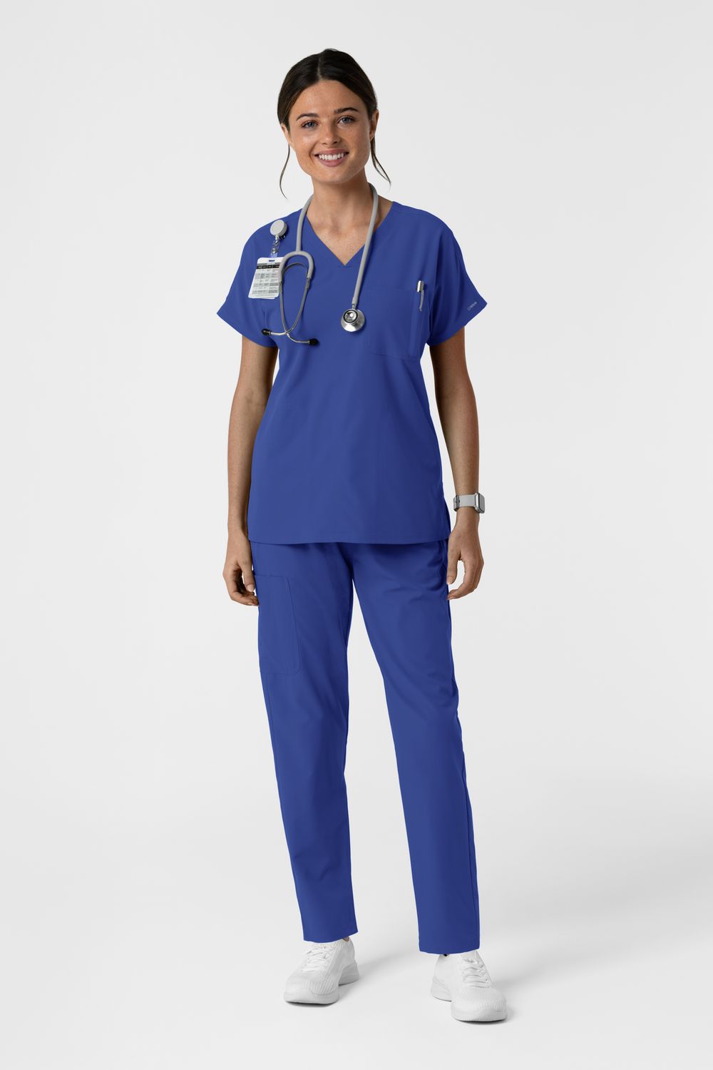 Casacca donna 6280 scollo a V - blu galattico
