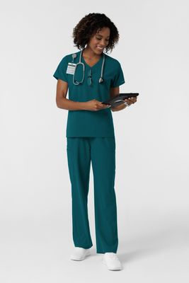 Casacca donna 6180 scollo a V - petrolio