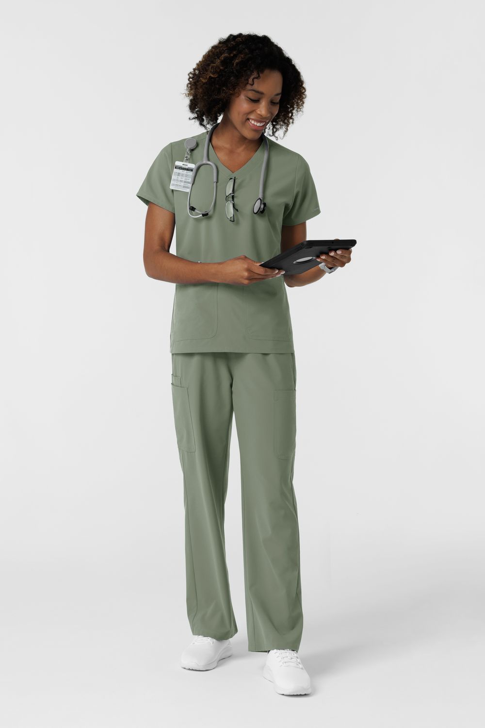 Casacca donna 6180 scollo a V - salvia