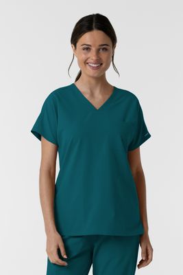Casacca donna 6280 scollo a V - petrolio