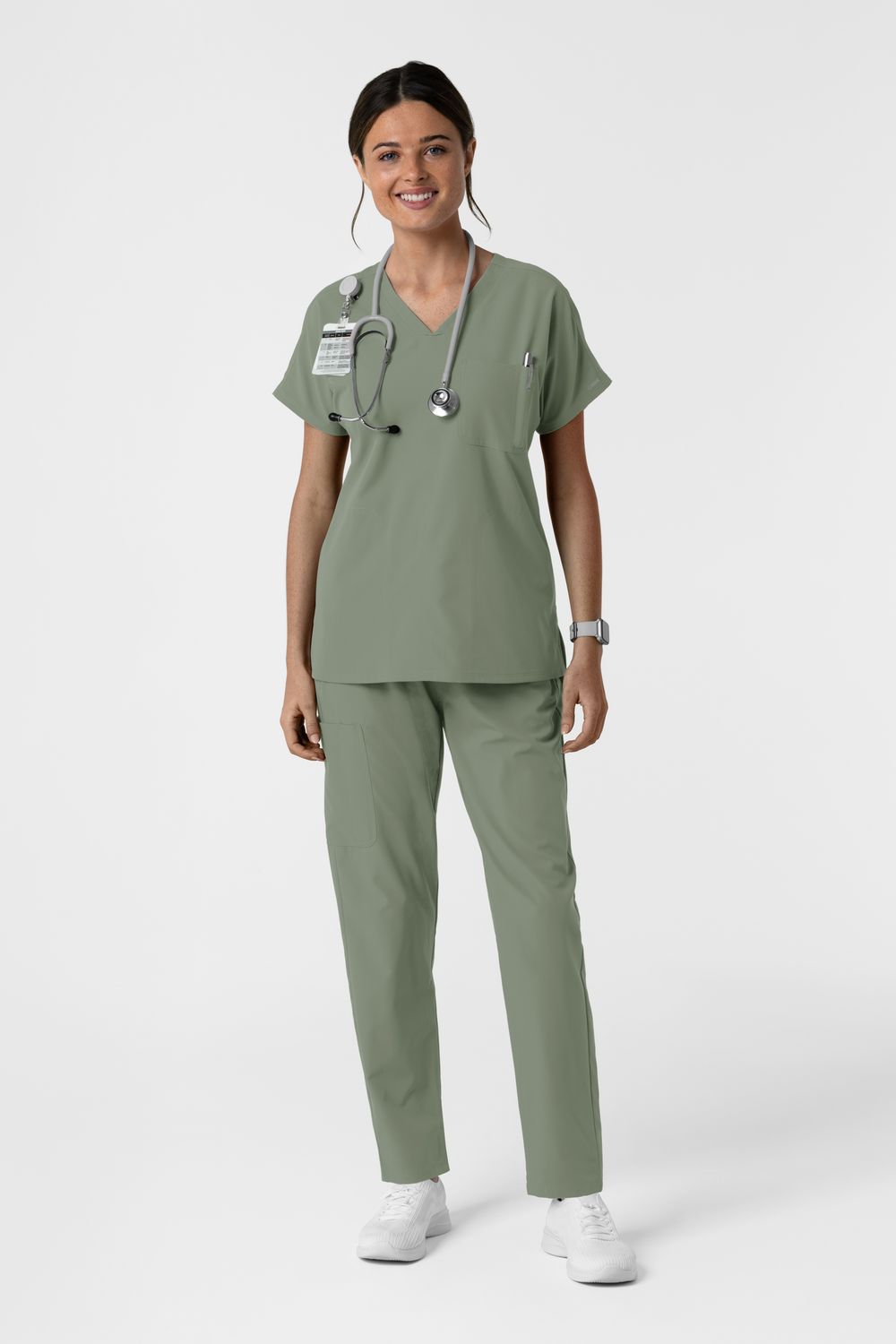 Casacca donna 6280 scollo a V - salvia