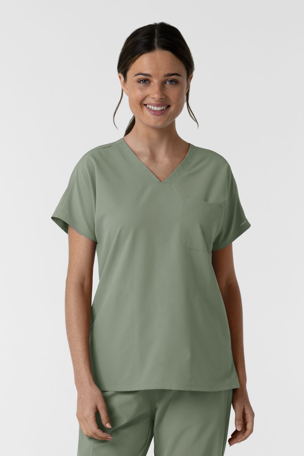 Casacca donna 6280 scollo a V - salvia