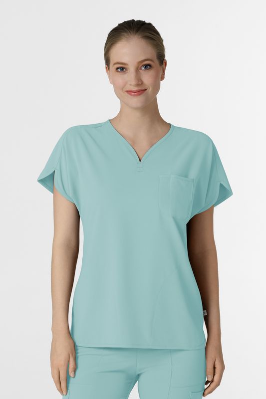 Casacca donna 6634 scollo a V arrotondato - coastal blue