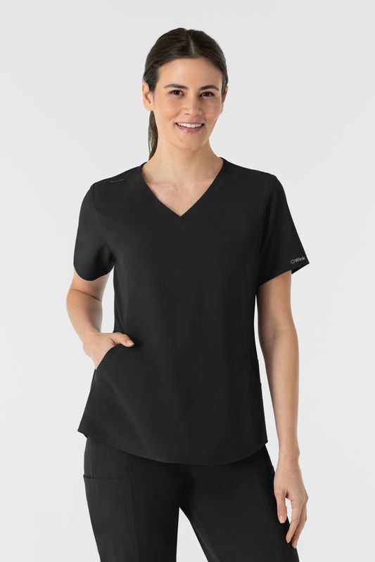 Casacca donna 6254 scollo a V arrotondato - nero