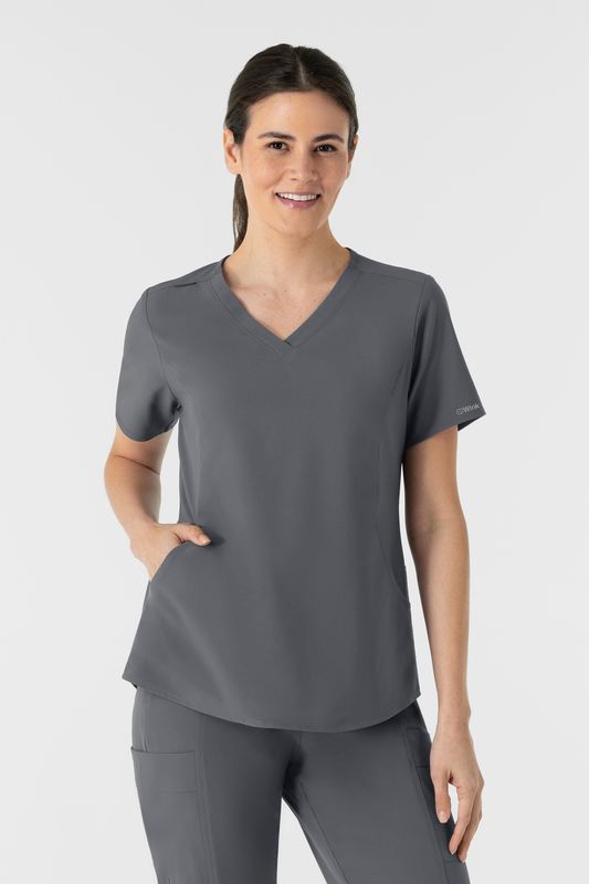 Casacca donna 6254 scollo a V arrotondato - grigio