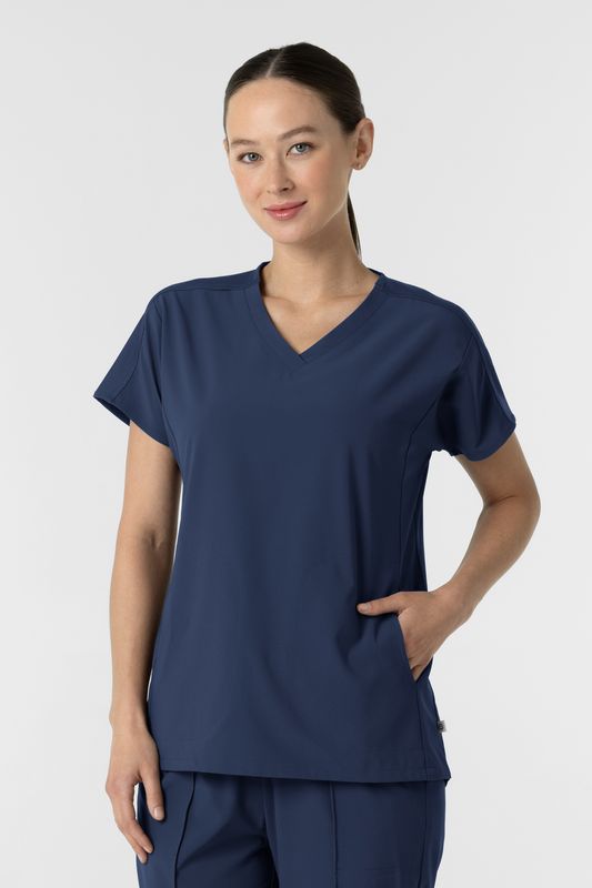 Casacca donna 6154 scollo a V - navy blue