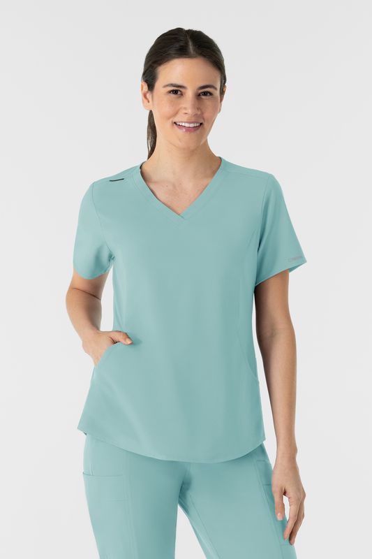 Casacca donna 6254 scollo a V arrotondato - acquamarina