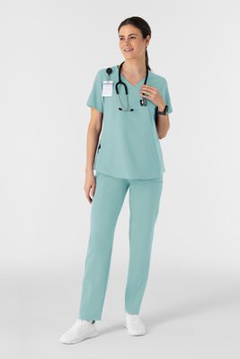 Casacca donna 6254 scollo a V arrotondato - acquamarina
