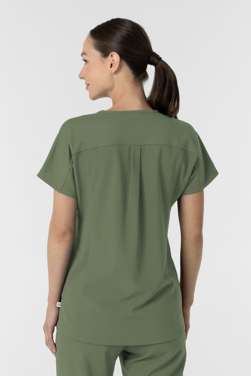 Casacca donna 6154 scollo a V - olive