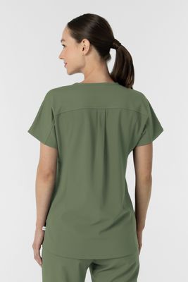 Casacca donna 6154 scollo a V - olive