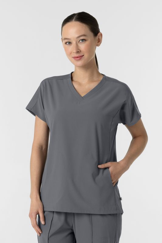 Casacca donna 6154 scollo a V - pewter