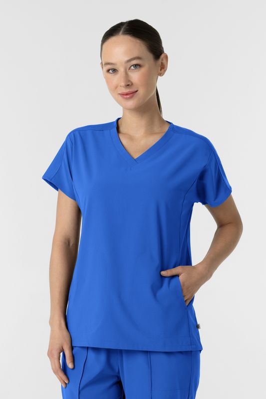 Casacca donna 6154 scollo a V - royal blue