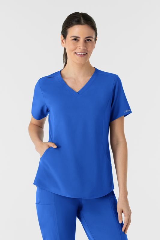 Casacca donna 6254 scollo a V arrotondato - blu royal