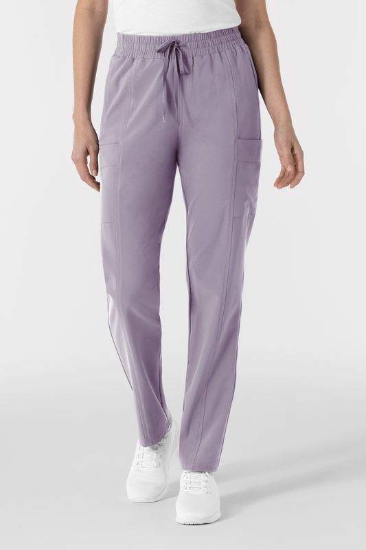 Pantalone donna 5254 dritto vita alta - glicine