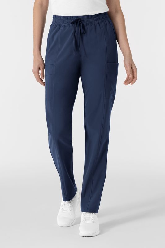 Pantalone donna 5254 dritto vita alta - blu navy