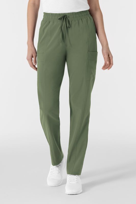 Pantalone donna 5254 dritto vita alta - oliva