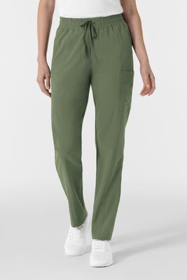 Pantalone donna 5254 dritto vita alta - olive