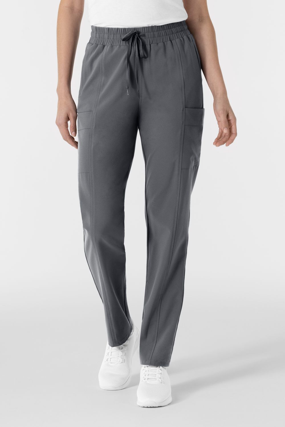 Pantalone donna 5254 dritto vita alta - pewter