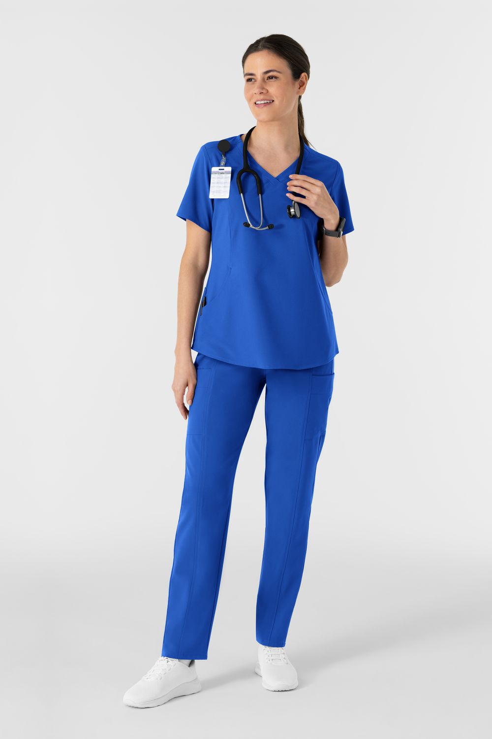Pantalone donna 5254 dritto vita alta - blu royal
