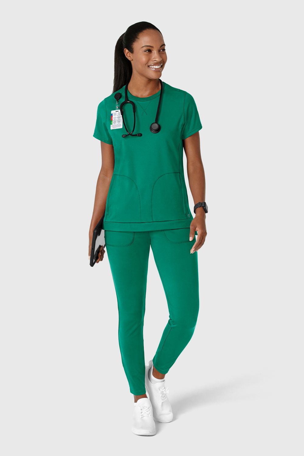 Casacca donna 6359 girocollo - verde bahama