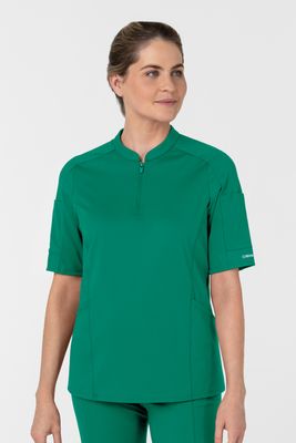 Casacca donna 6659 zip e mezza manica - verde bahama