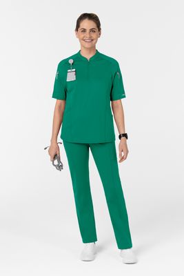 Casacca donna 6659 zip e mezza manica - verde bahama