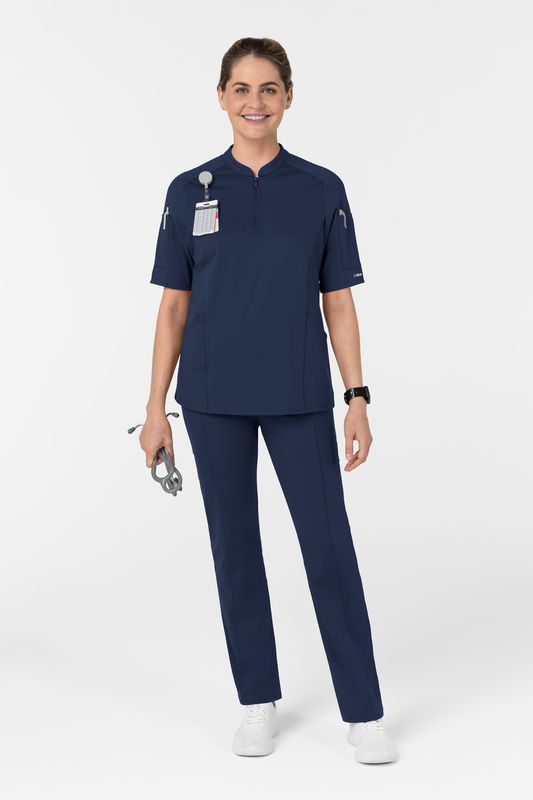Casacca donna 6659 zip e mezza manica - blu navy