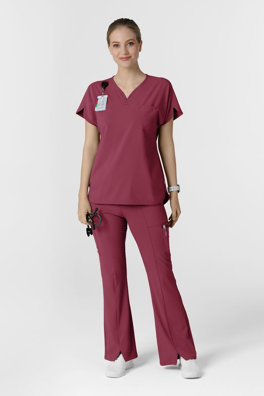 Casacca donna 6634 scollo a V arrotondato - garofano