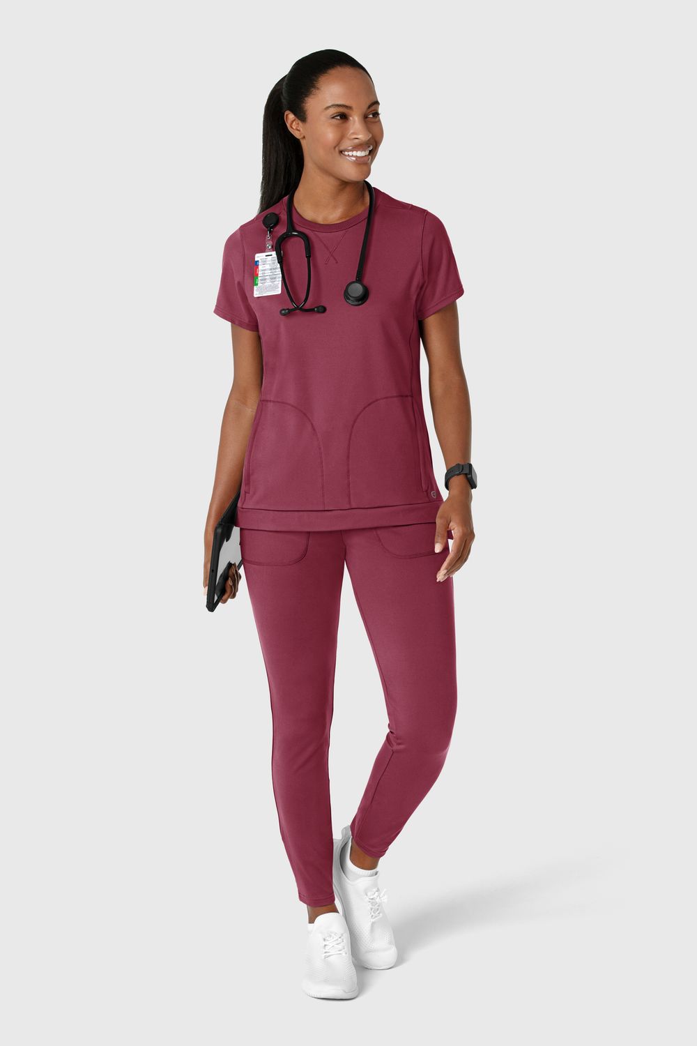 Casacca donna 6359 girocollo - garofano