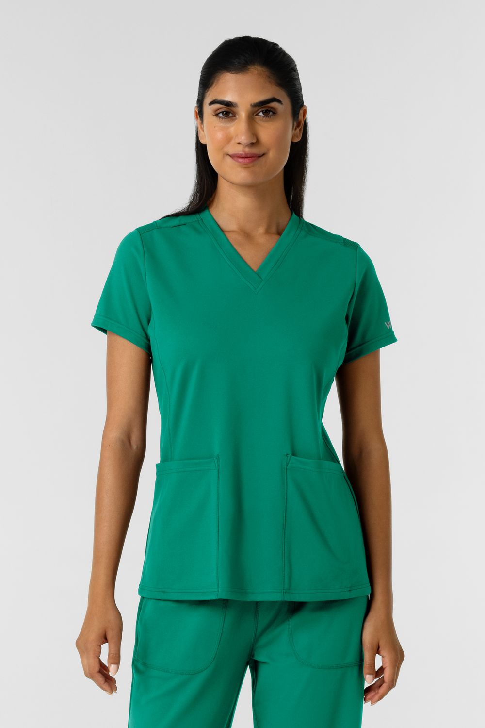 Casacca donna 6559 scollo a V - verde bahama