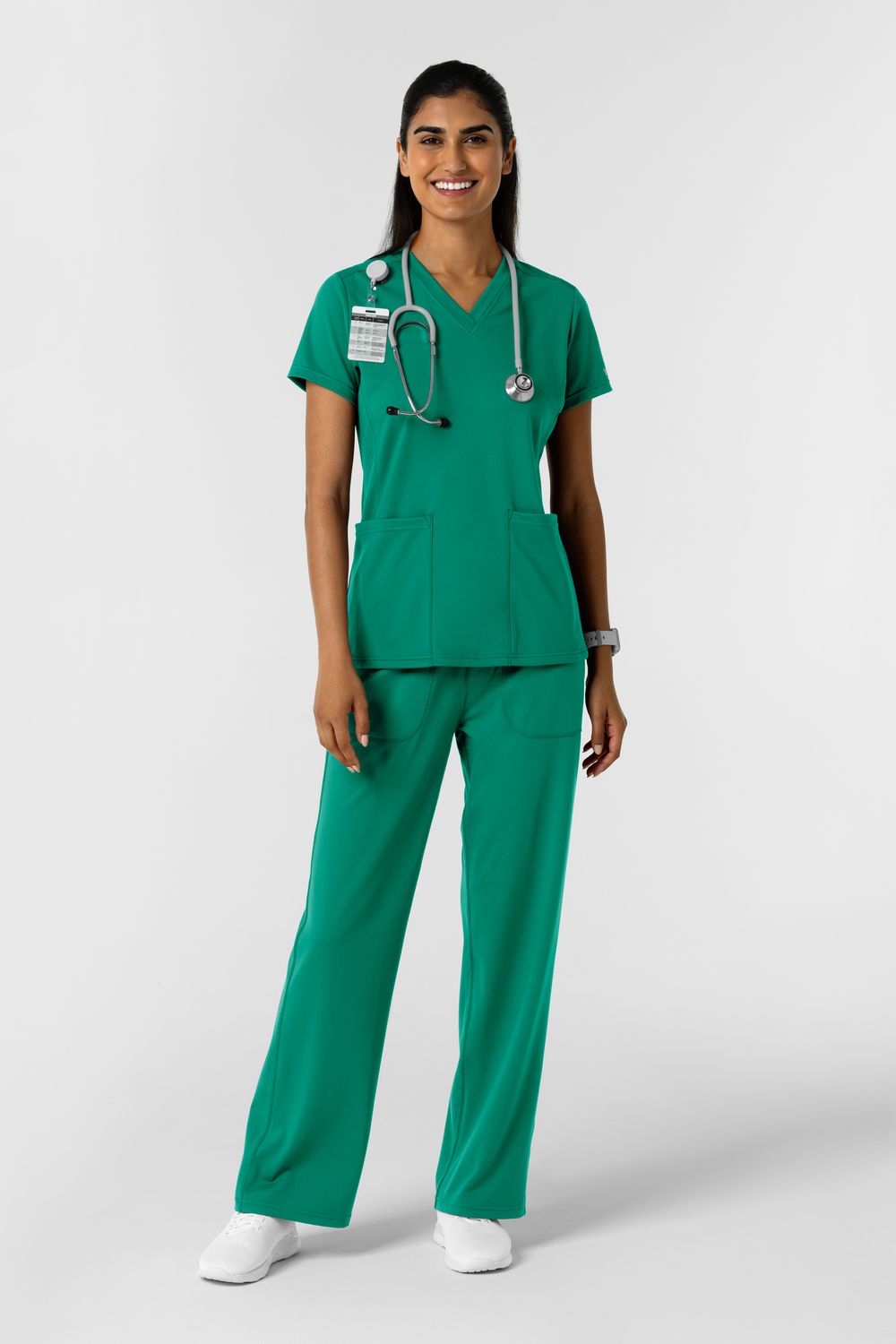 Casacca donna 6559 scollo a V - verde bahama
