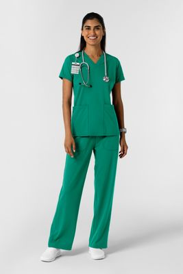 Casacca donna 6559 scollo a V - verde bahama