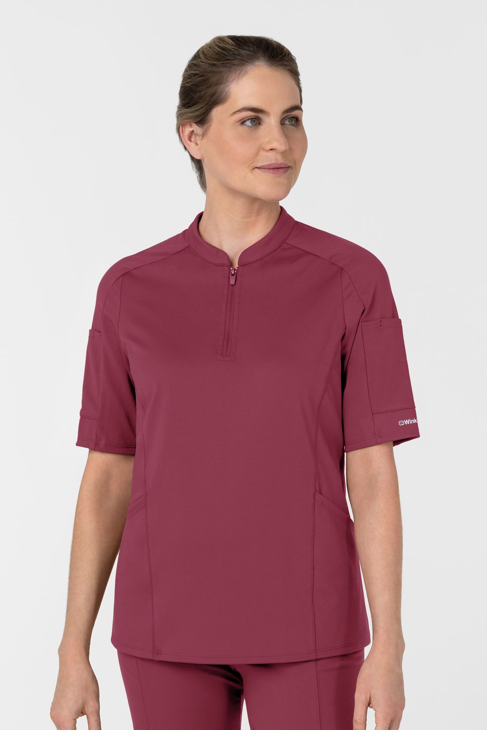 Casacca donna 6659 zip e mezza manica - garofano Casacca donna 6659 zip e mezza manica - garofano