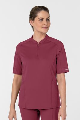 Casacca donna 6659 zip e mezza manica - garofano