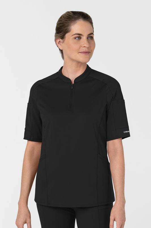Casacca donna 6659 zip e mezza manica - nero