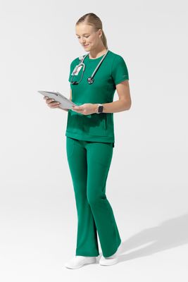 Pantalone donna 5459 yoga svasato - verde bahama