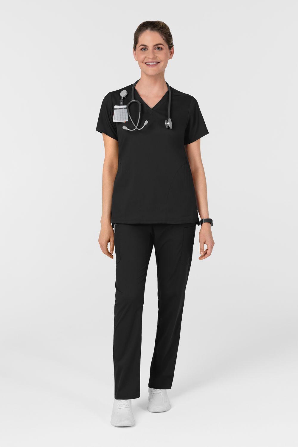 Casacca donna 6751 scollo a V - nero