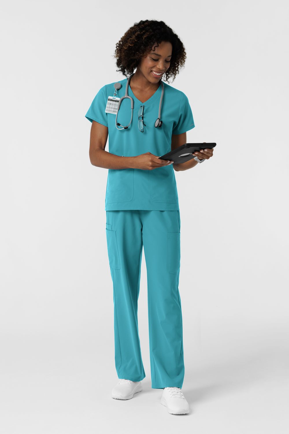 Casacca donna 6180 scollo a V - smeraldo