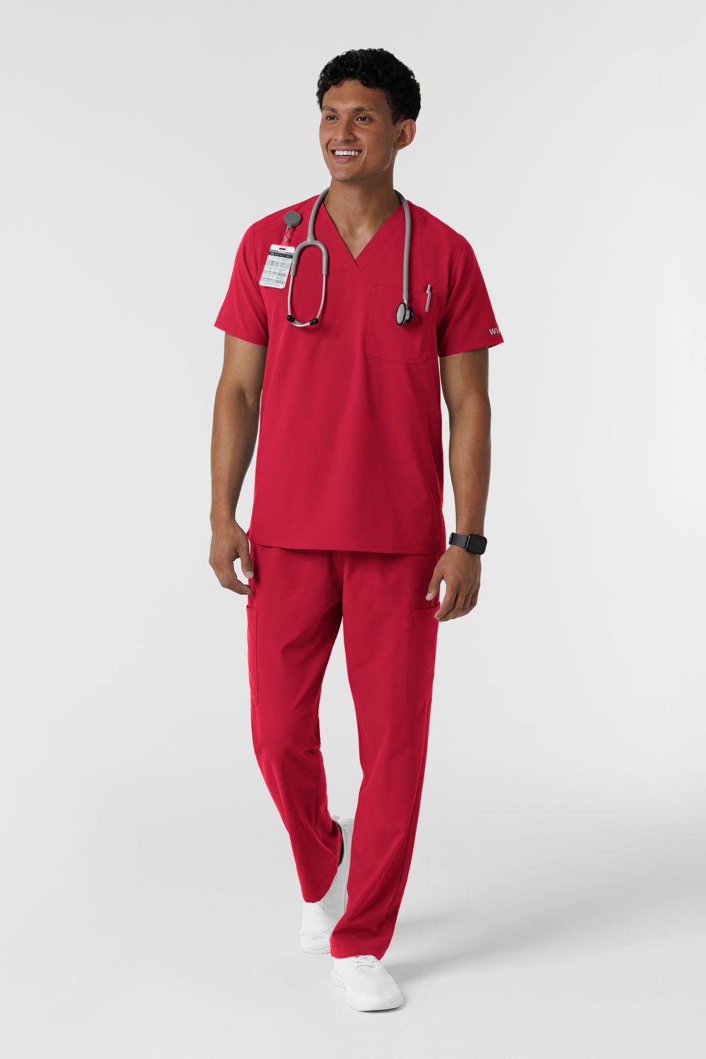 Casacca uomo 6380 scollo a V - rosso