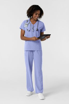 Casacca donna 6180 scollo a V - celeste