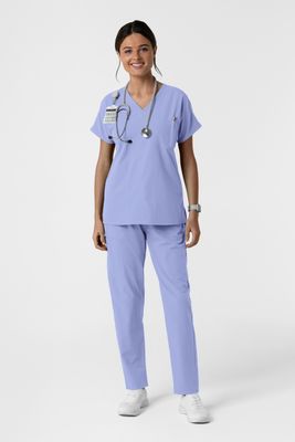Casacca donna 6280 scollo a V - celeste