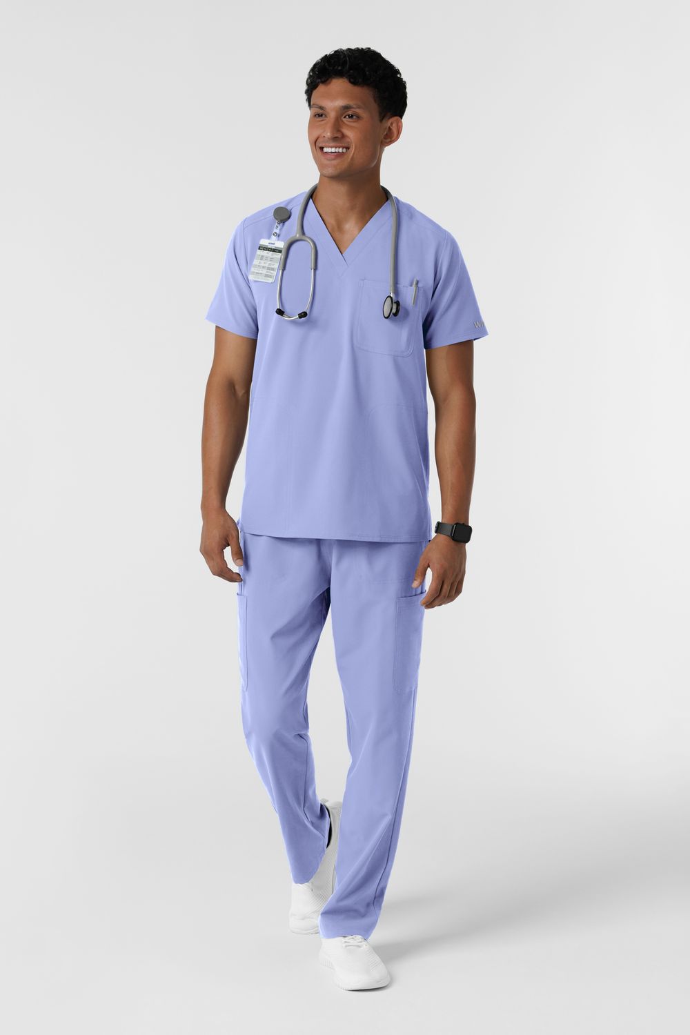 Casacca uomo 6380 scollo a V - celeste