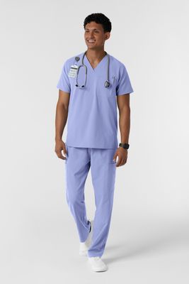 Casacca uomo 6380 scollo a V - celeste