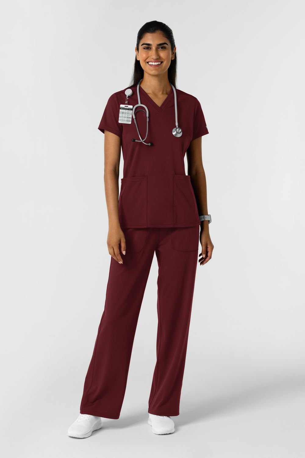 Casacca donna 6559 scollo a V - bordeaux