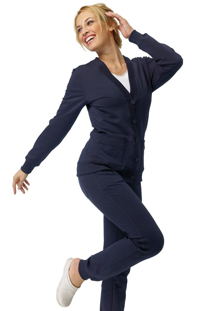 DR.BLUE Cloe cardigan donna elasticizzato blu