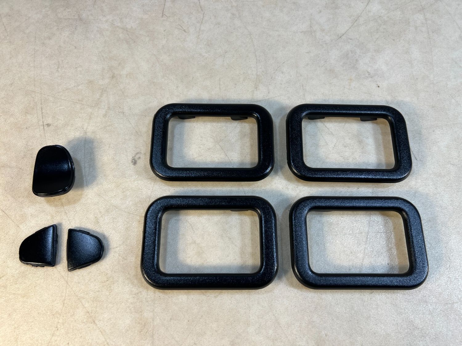 BMW 7 E23 GENUINE Inner Door Handle Covers SET + Armrest Trims BLACK