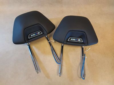 🔥 GENUINE BMW X6 G06 X6 M LED LOGO FRONT SEAT HEAD REST HEADREST SET - X2 PCS
